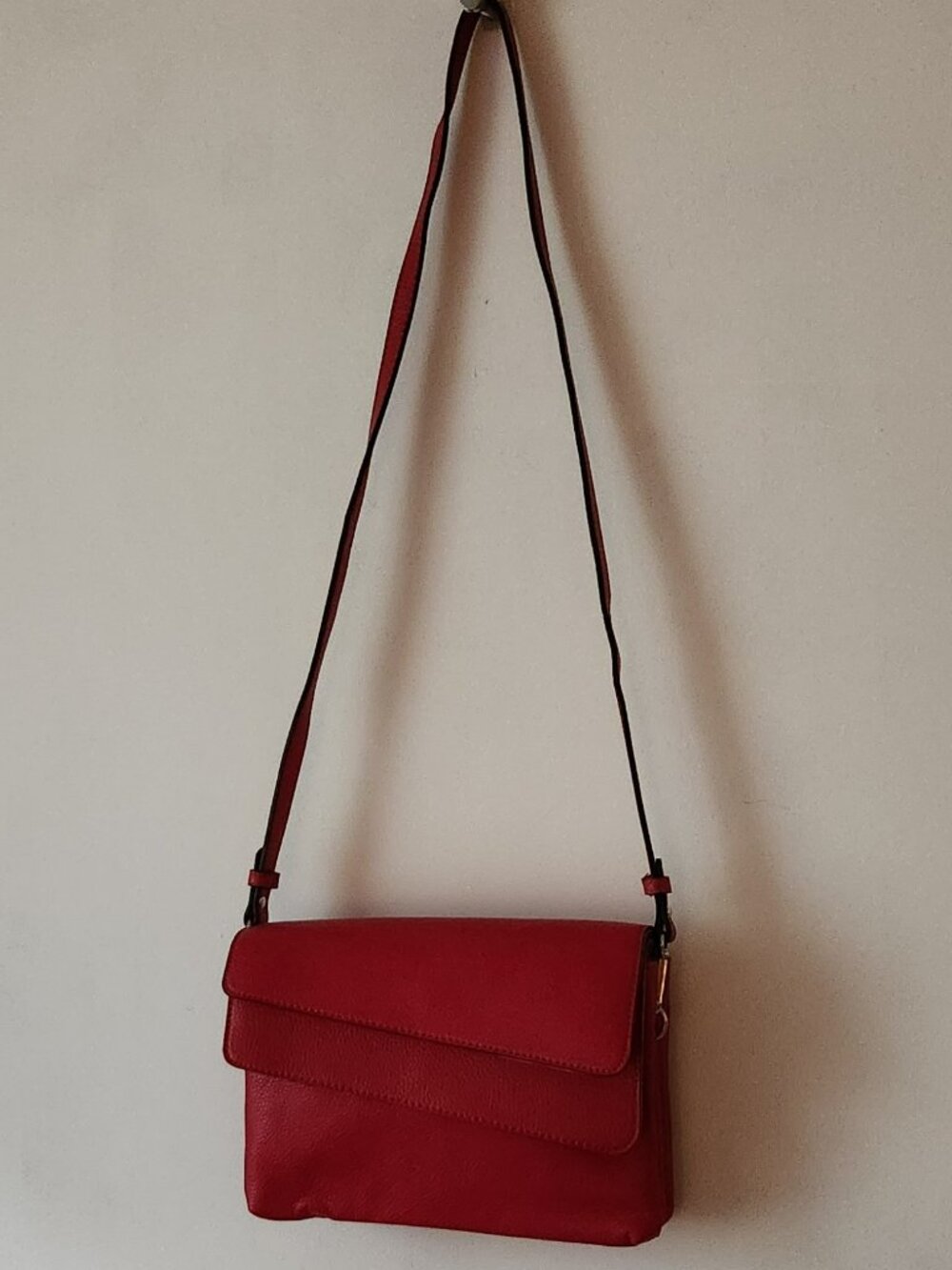 Charming Charlie convertible crossbody bag faux leather red VGUC